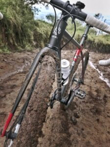 Gravel bike on dirty path